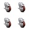 Service Caster 4 Inch Maroon Polyurethane Wheel Swivel Bolt Hole Caster Set with Brake SCC SCC-BH20S414-PPUB-MRN-TLB-4 - alternate 1
